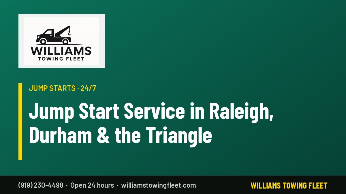 Williams Towing Fleet – jump start service in Raleigh, Durham and the Triangle