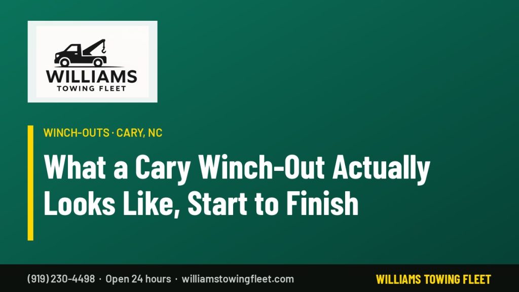 Williams Towing Fleet: What a Cary Winch-Out Actually Looks Like, Start to Finish